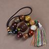 Duobao Pearl Wooden Car Pendant Green Sandalwood Crafts Creative Sandalwood Decorative Buddha Bead Bracelet Car Pendant Ornament