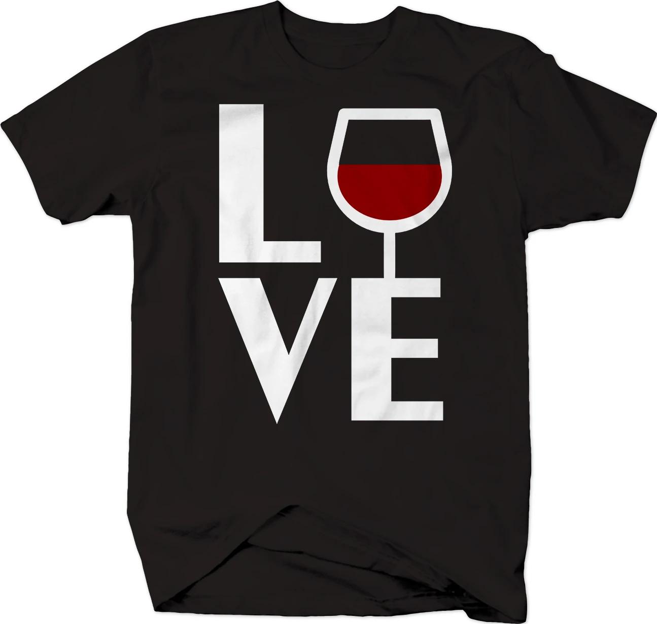 

Люблю Вино Пить Вечеринка Футболка Новая 100% Хлопок Короткий Рукав Круглый Вырез Футболка Мужская Повседневная Верх S