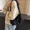 Canvas Tasche Damen Großvolumig Vielseitige Schulter Messenger Bag Textur Nische Plissierte Knödeltasche