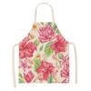 Printed color apron Home Cooking Baking Kitchen anti-stain and anti-oil  linen adult bib household cleaning tools