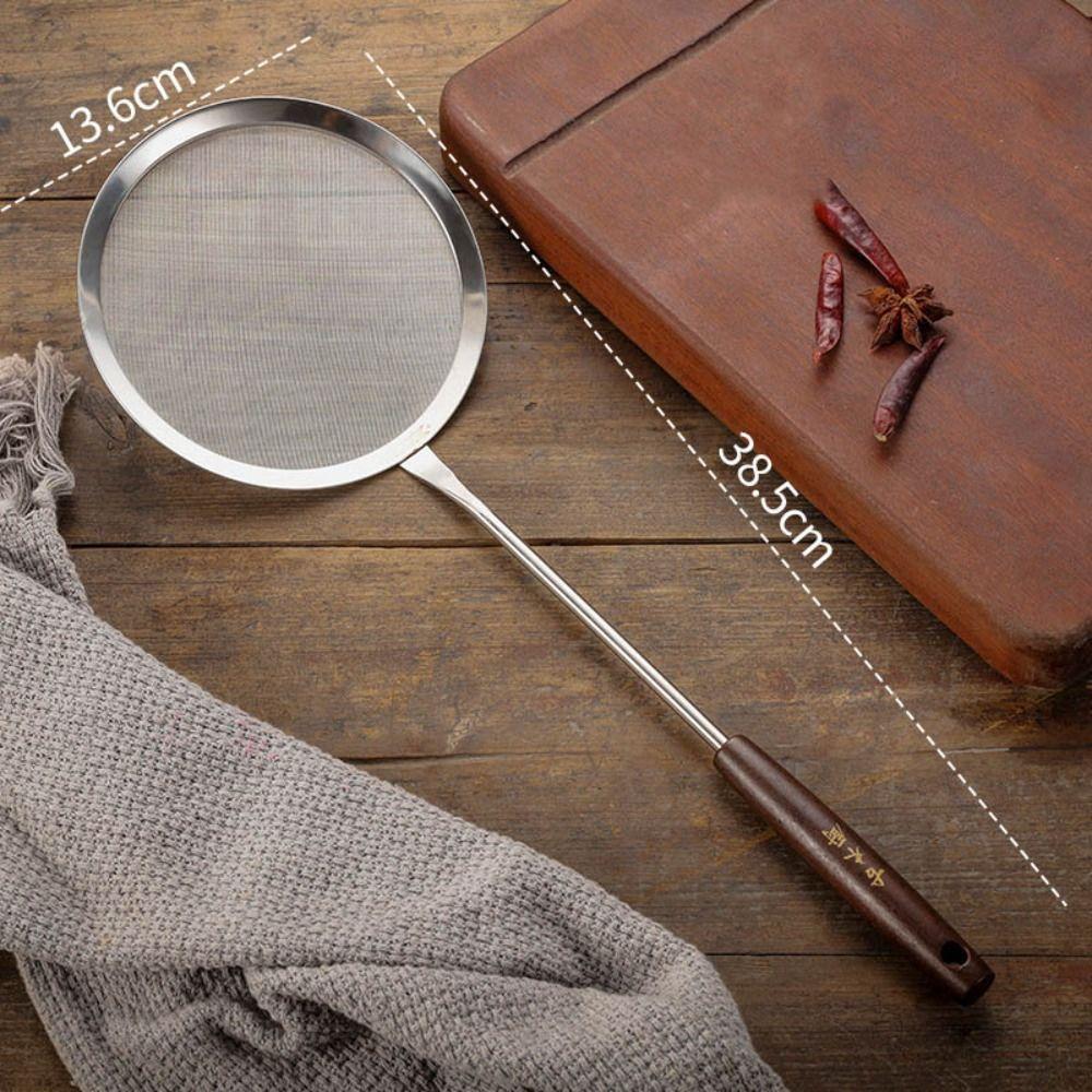 Soybean Milk Snack French Fries Flour Filter Screen Wood Handle Mesh Strainer  Kitchen Tools