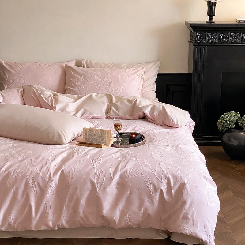 100 High-Grade Pure Cotton Four-Piece Set, Class A Maternal And Infant Grade Cotton Jacquard Quilt Set, Light Luxury Bedding Set