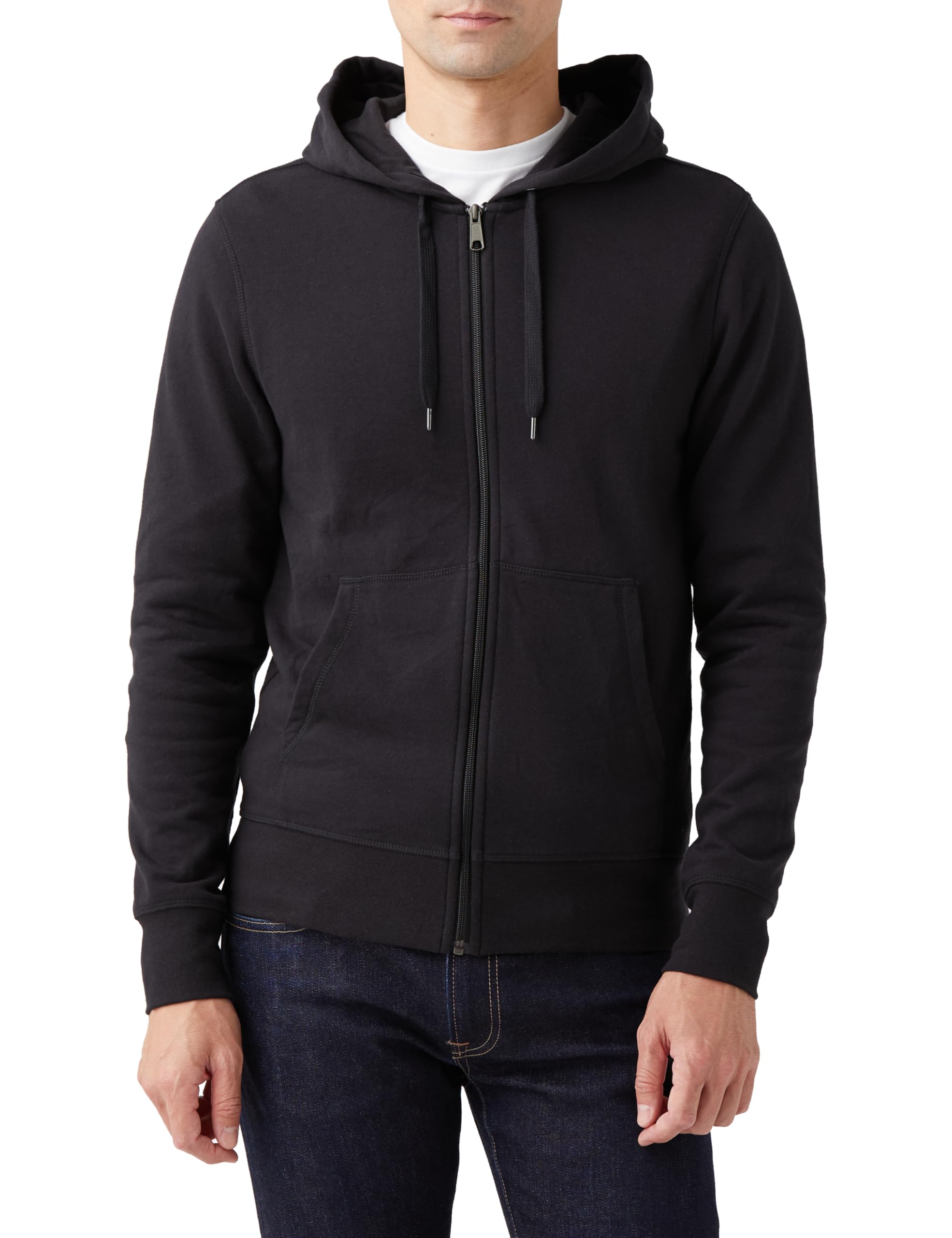 

Amazon Essentials Men s Zip-Up Hoodie, Lightweight French Terry, Relaxed Fit, Black, Size XL