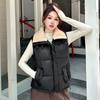 Winter Down Cotton Vest Women's Short Splicing Lapel Loose Outer Wear Warm Sleeveless Vest Jacket Tide