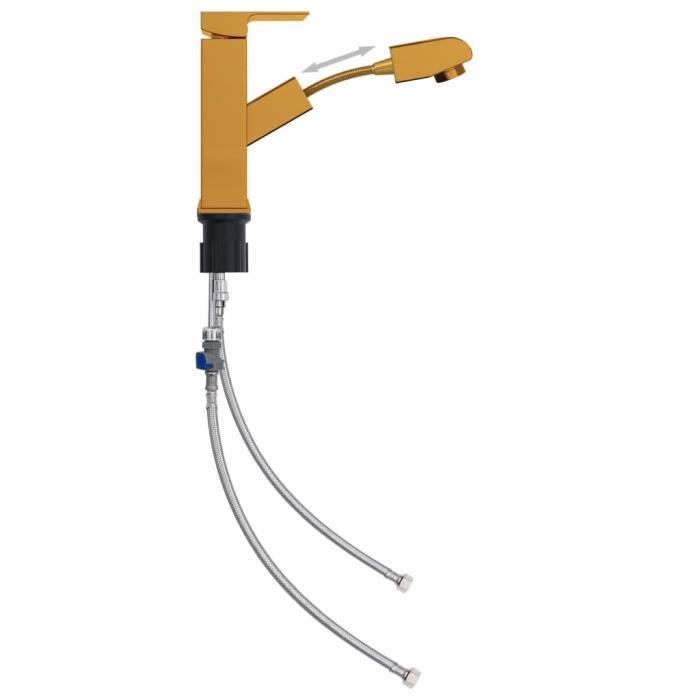 VidaXL Robinet de lavabo rétractable Finition dorée 157x172 mm
