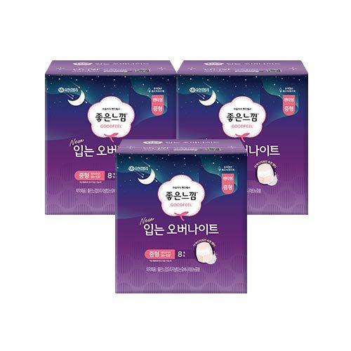 

Удобный носимый ночной комплект из 3 штук (Выберите 1 из 2 размеров) (Medium / Large) Good Feel Overnight Medium 8Px3