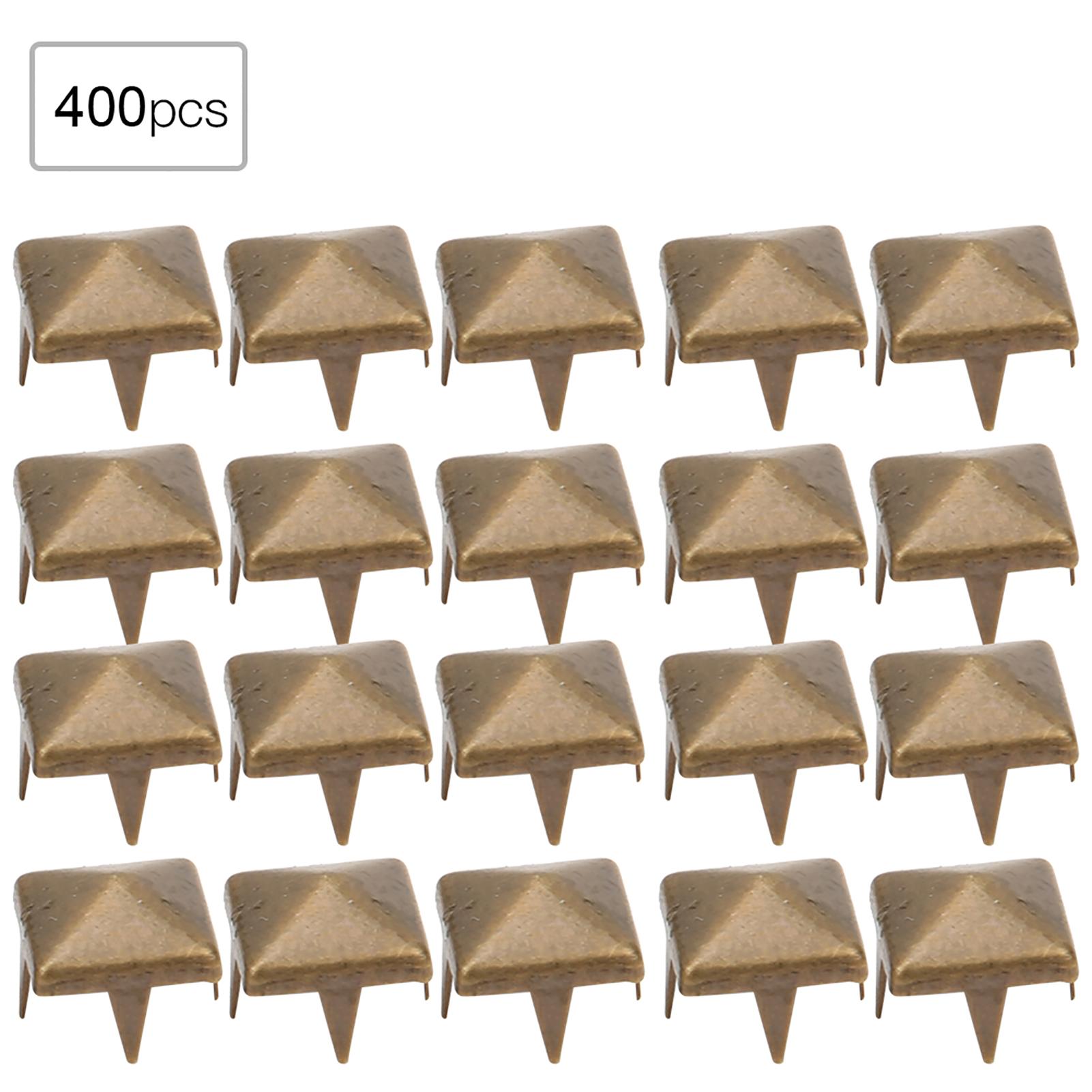 

400 Sets 4MM 7MM DIY Leathercraft Spike Rivets Square Spike Studs Bags Shoes Belt Accessories 4mm бронзовый
