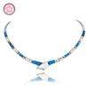 Hawaiian Vibes Blue Opal Statement Necklace | Dainty Long Chain for Sweater Dress Beach Outfit