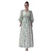 2024 Autumn Elegant High Waist Printed Spliced Two-Piece Long Dress