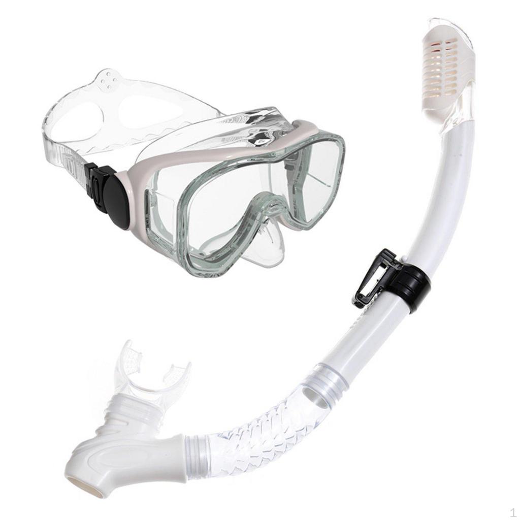 Adult Snorkel Facepiece Set PVC Breathing Piece Wide View Gear for Adults, Diving Black