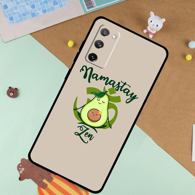 Avocado Yoga Funny Pattern Soft Case For Samsung Galaxy S24 Ultra S9 S10 S20 S22 S21 Plus S23 FE S25 Ultra Funda Cover