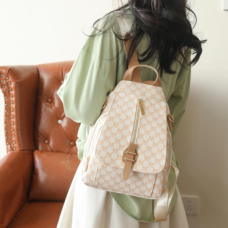 Print-Rucksack Damen-Rucksack aus weichem Leder, vielseitig verwendbar, Umhängetasche, Reiserucksack für Damen