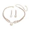 Elegant Rhinestone Cross Necklace Set: Luxury Bridal Jewelry Trio for European and American Wedding Dresses