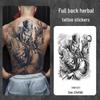 Wasserdichter semi-permanenter Vollrücken-Kräuter-Tattoo-Aufkleber - Langlebiges, realistisches Design für Männer und Frauen