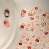 Cartoon Cute Bear Pudding Pretzel Bread Croissant Cookies Shiny 3D Self Adhesive Nail Art Stickers Bakery Lovely Manicure Decals