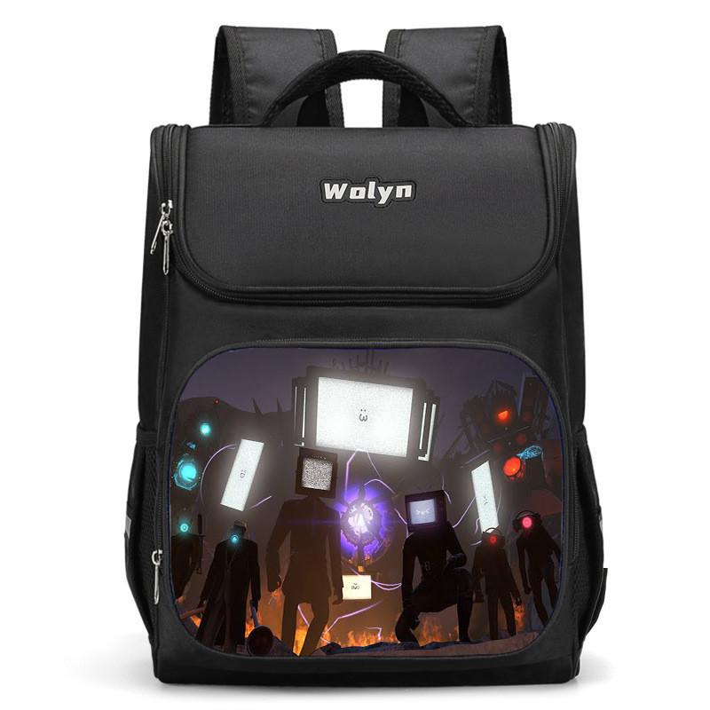 

Trendy Nylon Student Backpack With Titan Monitoring Man Design For School Use 20,Small