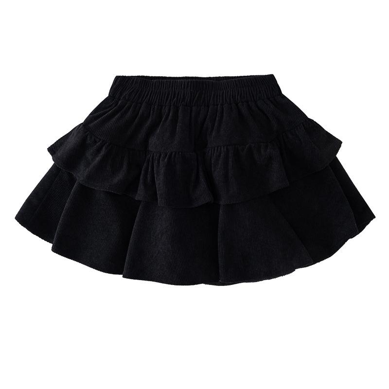 

Girls Fashionable Ruffled Cotton Velvet Short Skirt For Autumn And Winter. Cute Princess Pleated Short Skirt For Children. 160cm