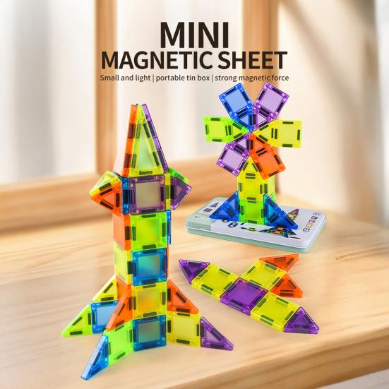 29/50Pcs/Set Colorful Magnetic Tile Kit Clear Geometric Shape Building Block Magnet Preschool Educational