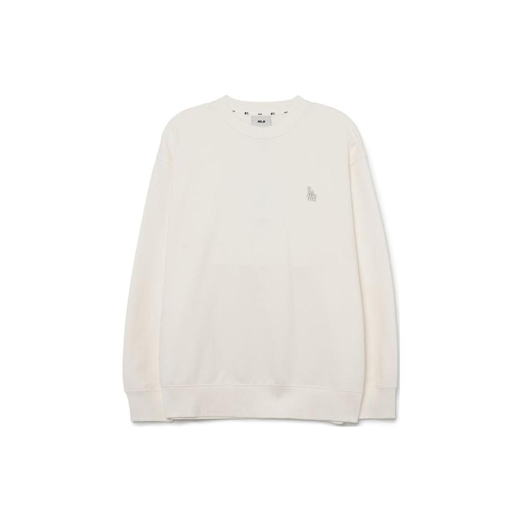 MLB SS24 Los Angeles Dodgers Solid Logo Print Sports Crewneck Sweatshirt Unisex sweatshirt Cream 3AMTB0131-07CRS