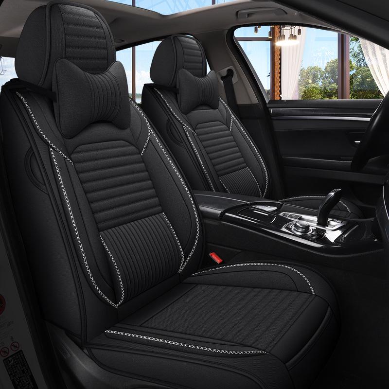 Thickened Linen Car Seat Cushion Cover for Summer