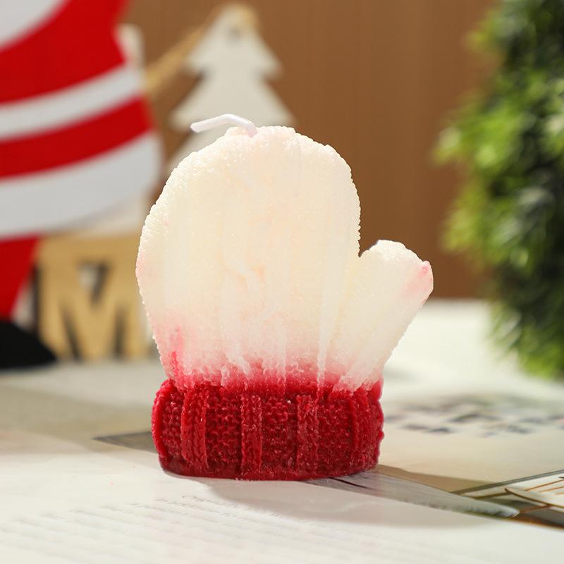 Christmas Decorations, Mini Woolen Glove-shaped Scented Candles, Souvenir Gifts, Scented Candles, Table Ornaments
