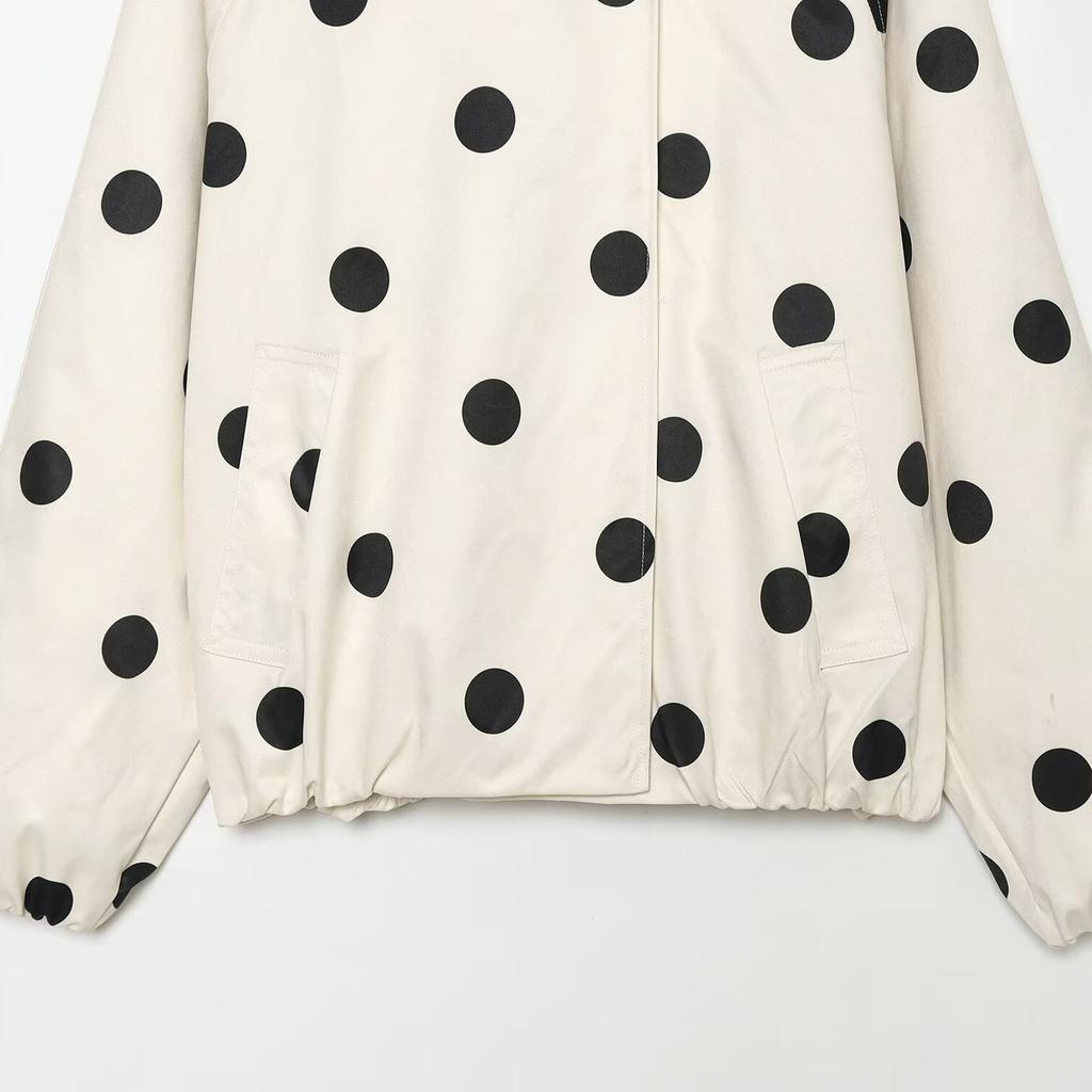 European and American Style, New Women's Clothing, Fashionable, Polka Dot Bomber Jacket 8372/236