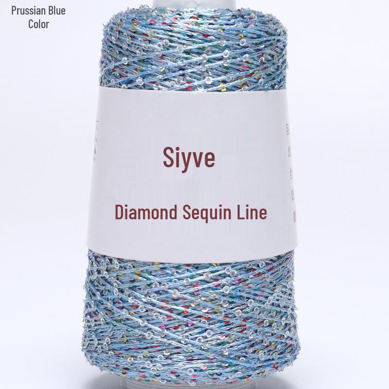 Filato di paillettes Siyue 2mm - Lana tessuta a mano per progetti fai da te (100 grammi)