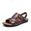Sommer neue Herrensandalen Herren trendige Leder Strandschuhe große Größe erste Schicht Rindsleder lässige Herren coole Hausschuhe