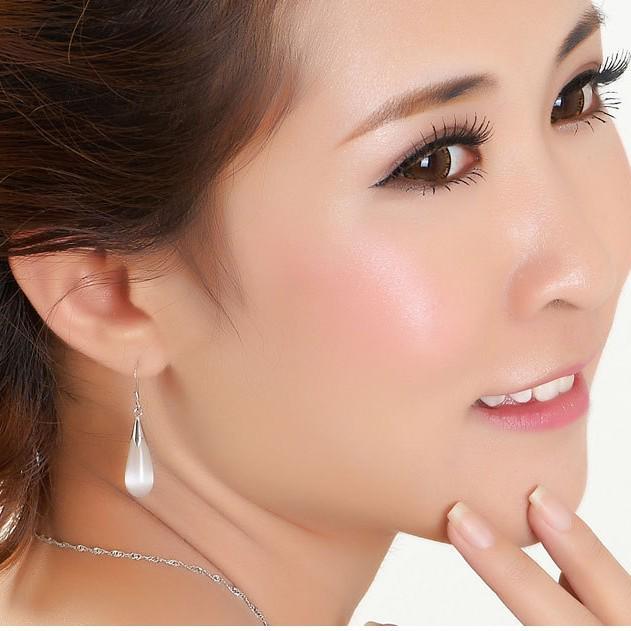Korean Cat's Eye Stone Teardrop Earrings