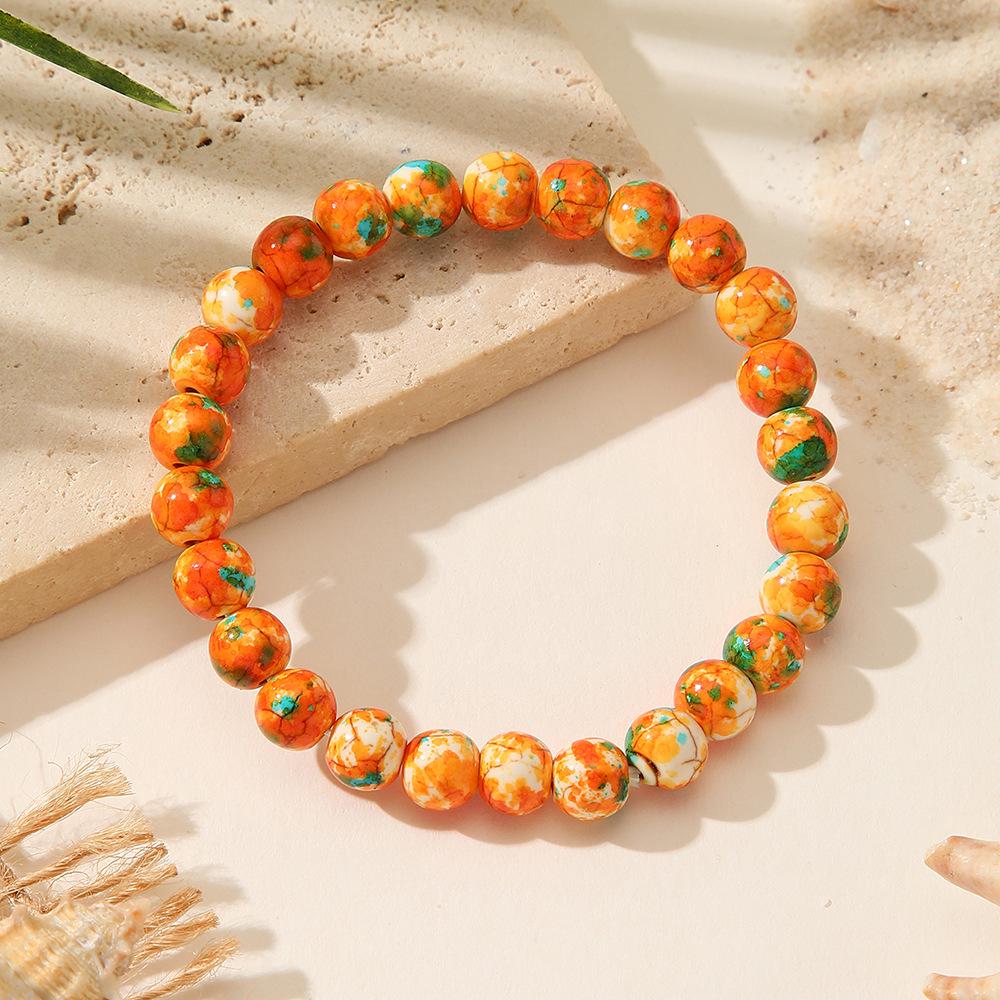European Crystal Tiger Eye Elastic Bracelet, Natural Stone Beads Jewelry