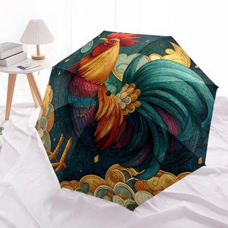 Animal pattern, automatic folding umbrella, portable and foldable design, 8 ribs, a Christmas or birthday gift.