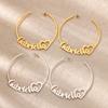 Heart-shaped Hollowed-out High-end Niche Letter Style Customizable Name 316 Stainless Steel Hypoallergenic Versatile Earrings