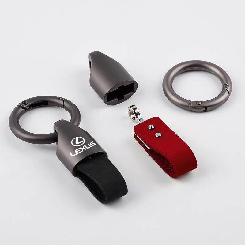 Luxury Men Women Suede/Metal Key Chain Fashion Keychain Key Ring Holder For Lexus LS LC RZ IS350 ES300 GS350 CT200h GX460 LX570