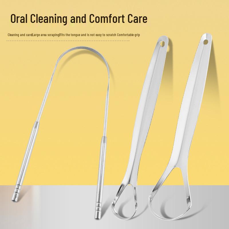 Stainless Steel Titanium Tongue Scraper - Oral Hygiene Tool for Tongue Cleaning