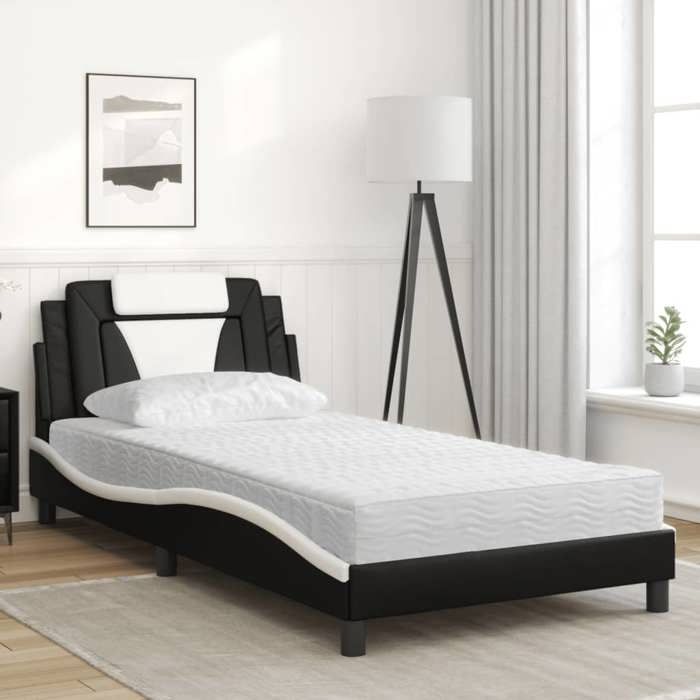 VidaXL Lit avec Matelas, Lit Rembourré avec Coussin de Tête de Lit, Lit Simple, Lit Adulte, Meuble de Chambre à Coucher 3208780