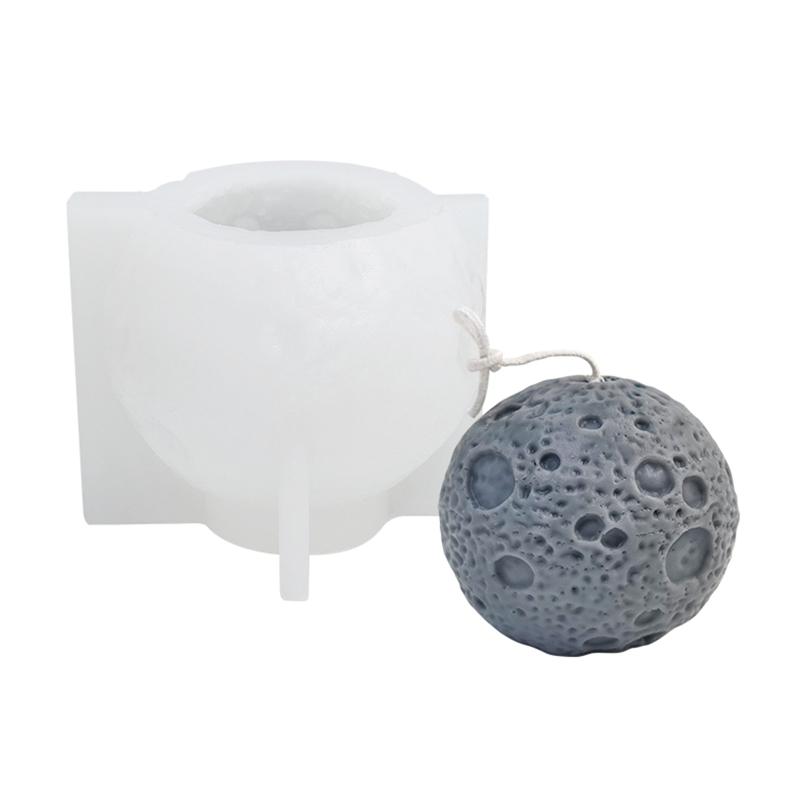 Candle Silicone Mould 3D Moon/Earth Shaped Epoxy Resin Mold for DIY Candle Making Handmade Crafts Home Decoration