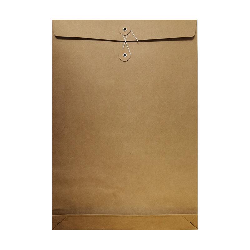 A3 Black Card Kraft Paper File Bag with String Tie for Archival Storage