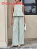 Casual Plaid Sleeveless Twopiece Set With Ruffle Hem For Women Spring Summer Comfort