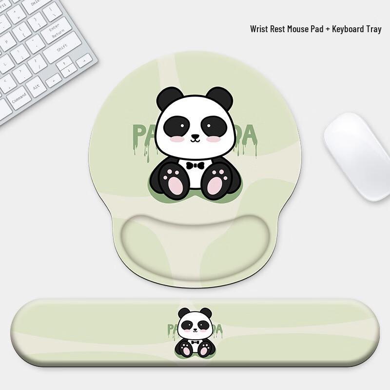 Fumede Sitting Panda Ergonomic Wrist Rest Pad for Mouse & Keyboard