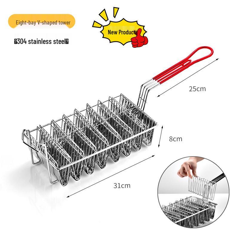 304 Stainless Steel V-Shaped Taco Holder for 2 or 3 Tortillas
