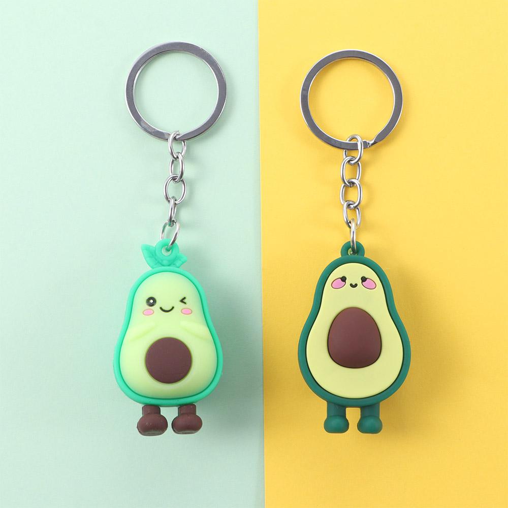 Bag Pendant Couple Key Rings Jewelry 3D Keychain Smiling Avocado Simulated Fruit Avocado Keychain