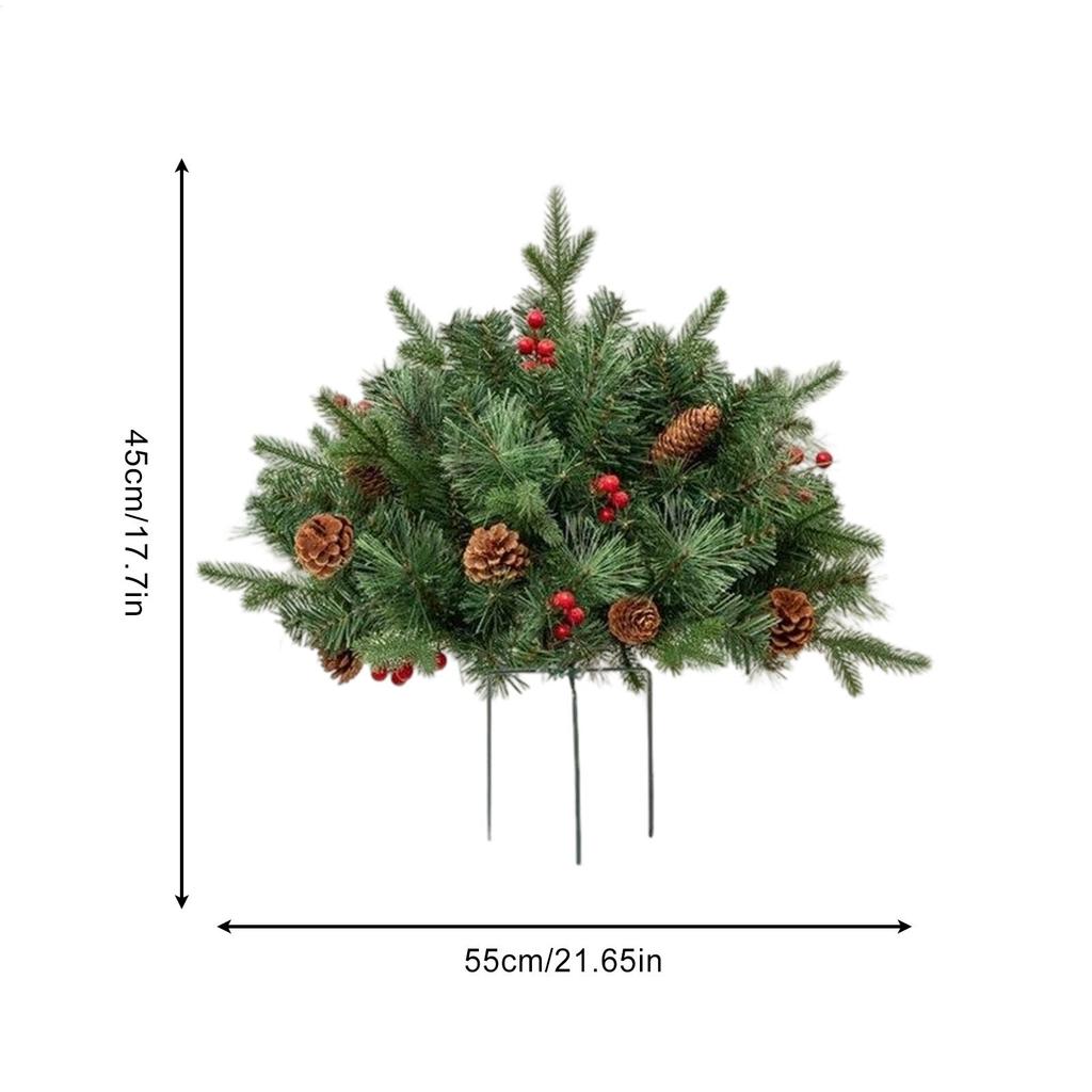 Outdoor Christmas Urn Filler Urn Filler Outdoor Ornaments Branches Ornaments Sparkling Light Decor For Cemetery Porch Front Yard