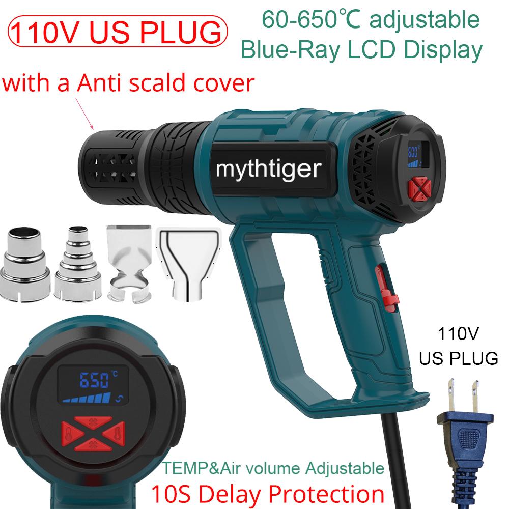 220V EU LCD Display Heat Gun Thermoregulator Hot Air Gun for Shrink Wrapping Soldering Station Construction Dryer Plastic Welder