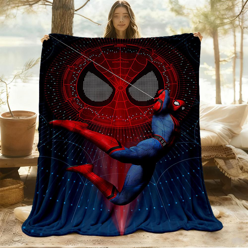 Spider-Man Web Outdoor Flannel Throw Blanket - HD Printed Lightweight Soft Warm All-Season Blanket for Sofa, Bed, Travel, Camping 1203044