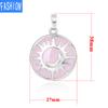 National Style Natural Crystal Pendant Hollowed Out Moon Sun Necklace Pendant Aura Energy Semi Gem