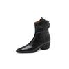 Fashion New Autumn Sheep Leather Women Boots Fashion Square Toe Western Boots for Women Chunky Heel Short Boots Botines Mujer High Heels