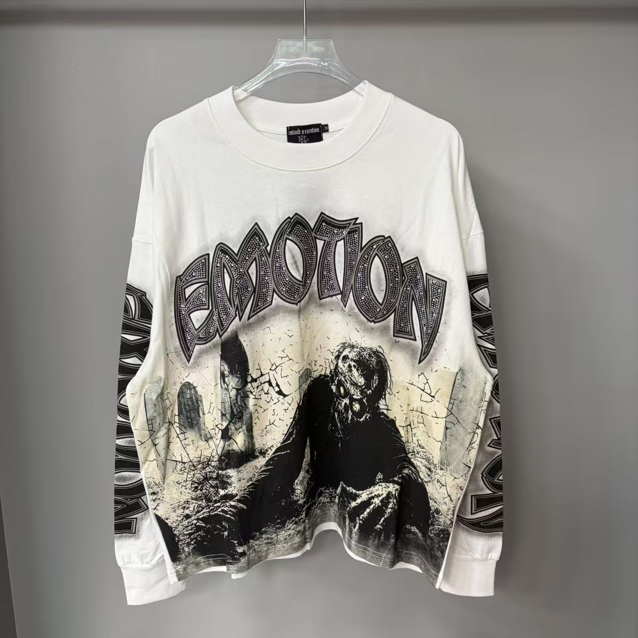 Meichao Street Retro Skull Print Diamond