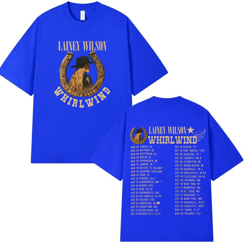 Lainey Wilson Whirlwind World Tour 2025 Graphic Tshirt Men Women Vintage Hip-hop T-shirt Aesthetic Trend Cotton Casual T-shirts