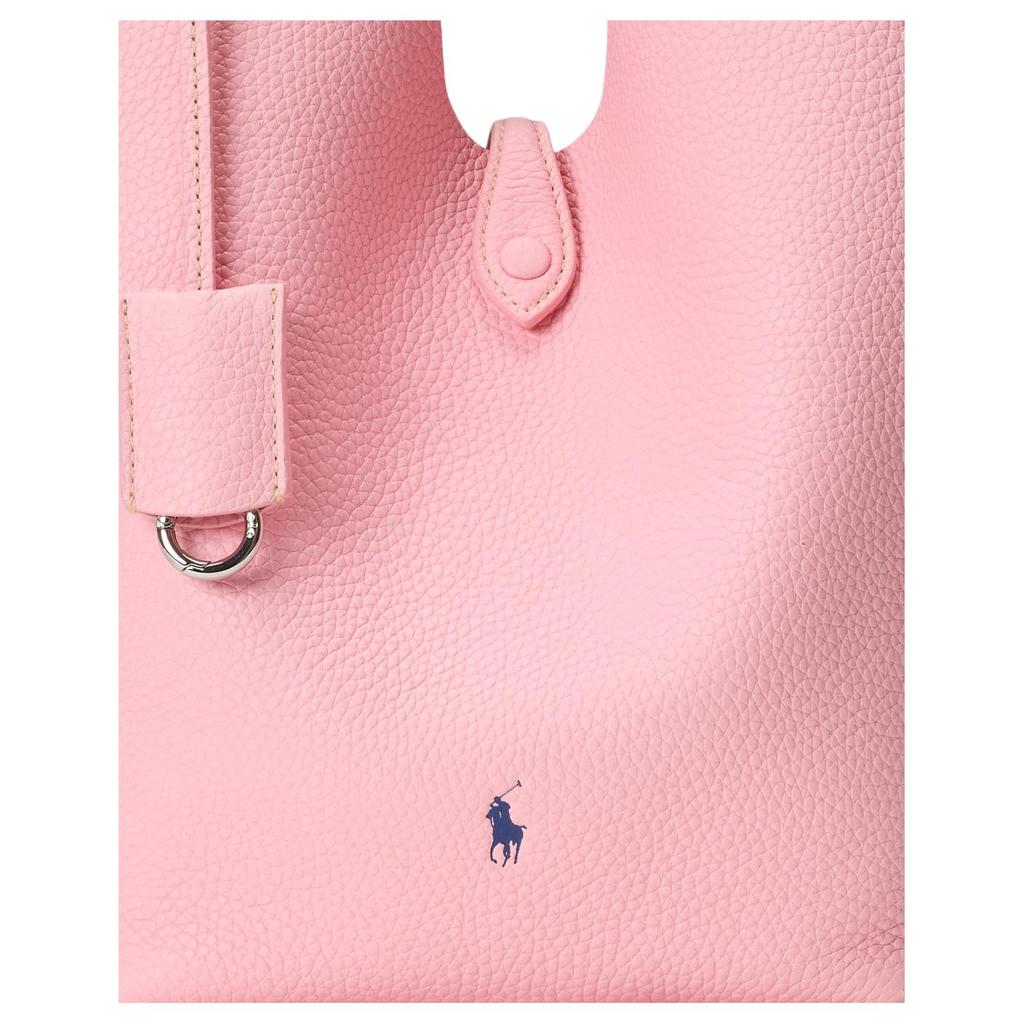 Polo Ralph Lauren Solid Color Trendy Snap Closure Small Calfskin Tote Bag Women tote bags Blush-Pink 428938031006