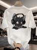 Men'S Casual Sports Fashion Short Sleeve, Trendy Graphic 2D Print, Elastic Comfortable Fit, Suitable for Sports, Travel,